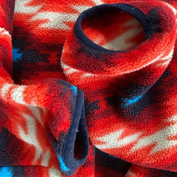 Patagonia Synchilla Jacket Women’s Large Aztec Red Wild Desert Print Snap T - Picture 7 of 9